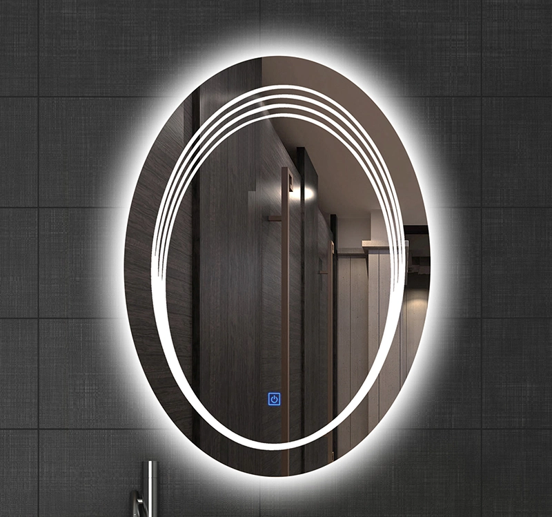 CE Frameless Illuminated Oval Shape Bathroom LED Lighted Mirror