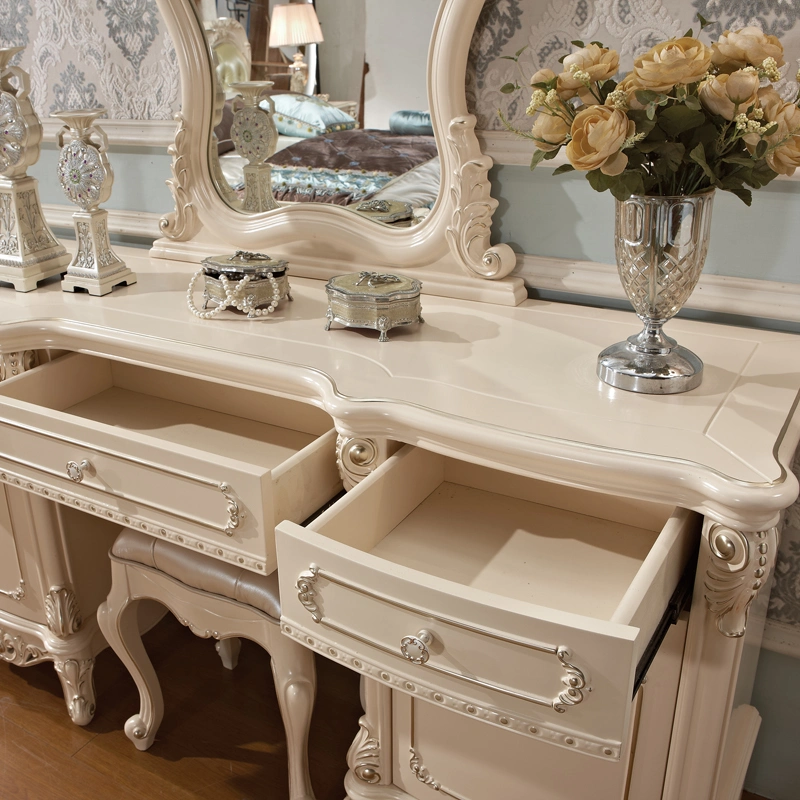 Wood Dresser Table with Dressing Mirror in Optional Furniture Color