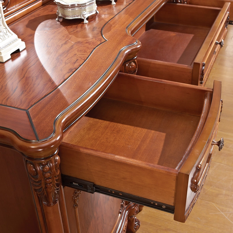 Wood Dresser Table with Dressing Mirror in Optional Furniture Color