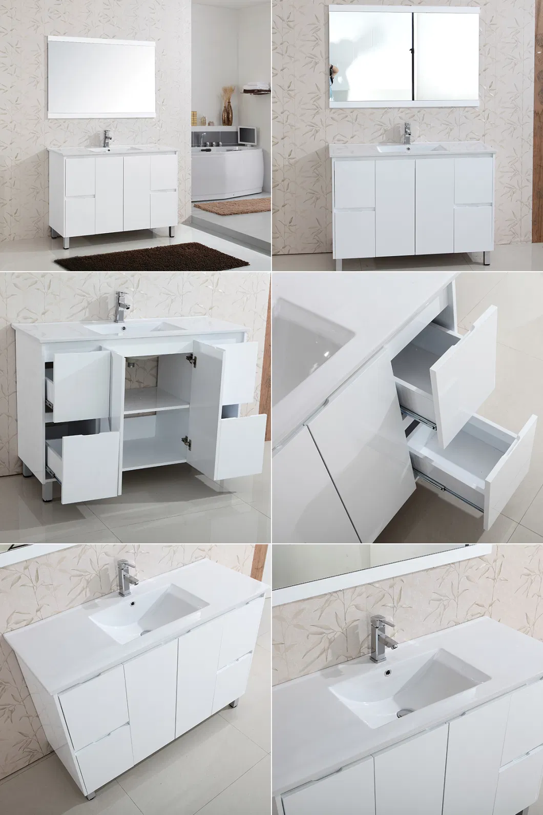 Huge Storge Decorative Modern MDF Bathroom Cabinet Combo