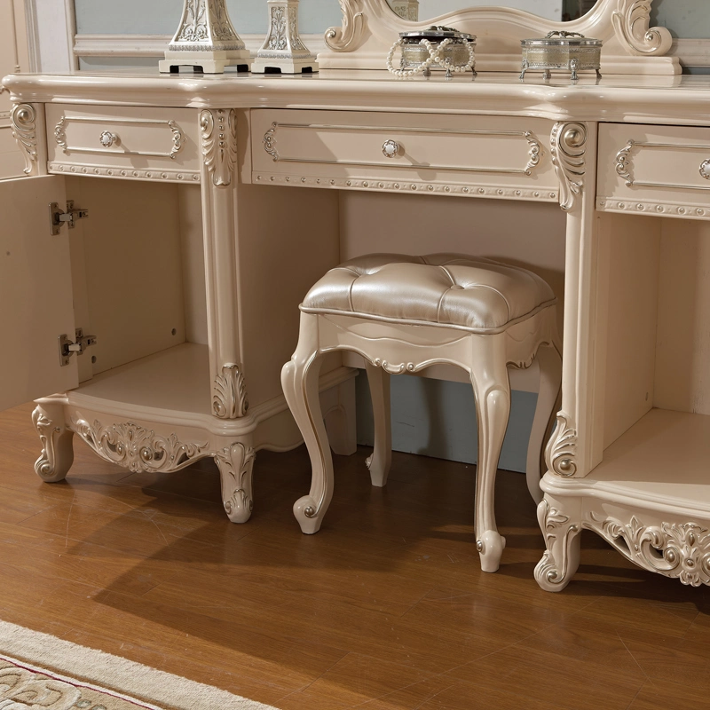 Wood Dresser Table with Dressing Mirror in Optional Furniture Color