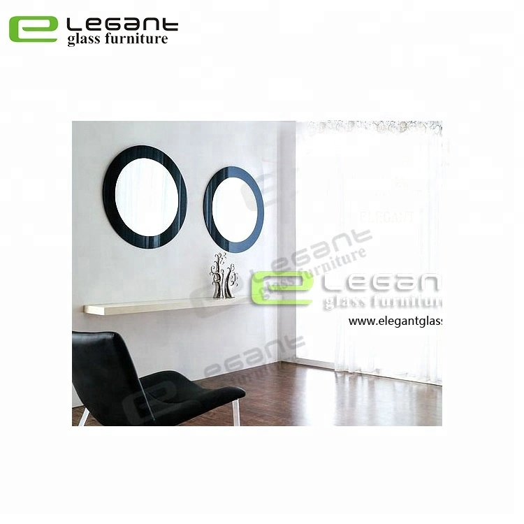 Long Twany Curved Glass Wall Mirror