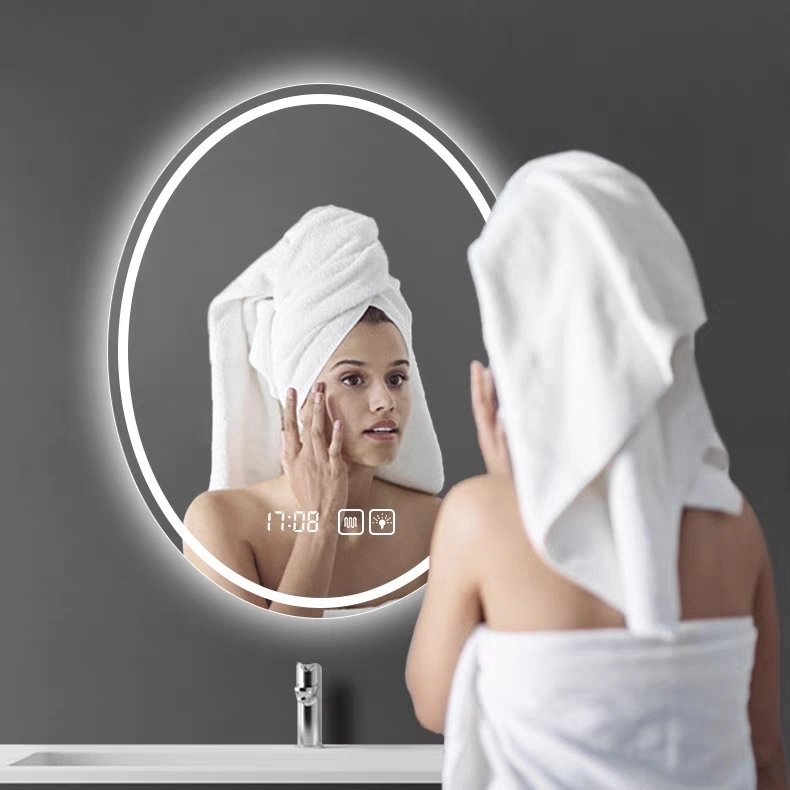 CE Frameless Illuminated Oval Shape Bathroom LED Lighted Mirror