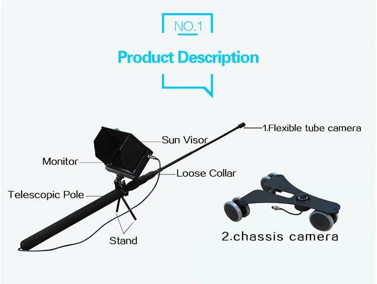 CE/FCC Approved Portable 2m Telescopic Pole Camera Under Vehicle Inspection Camera Ssytem