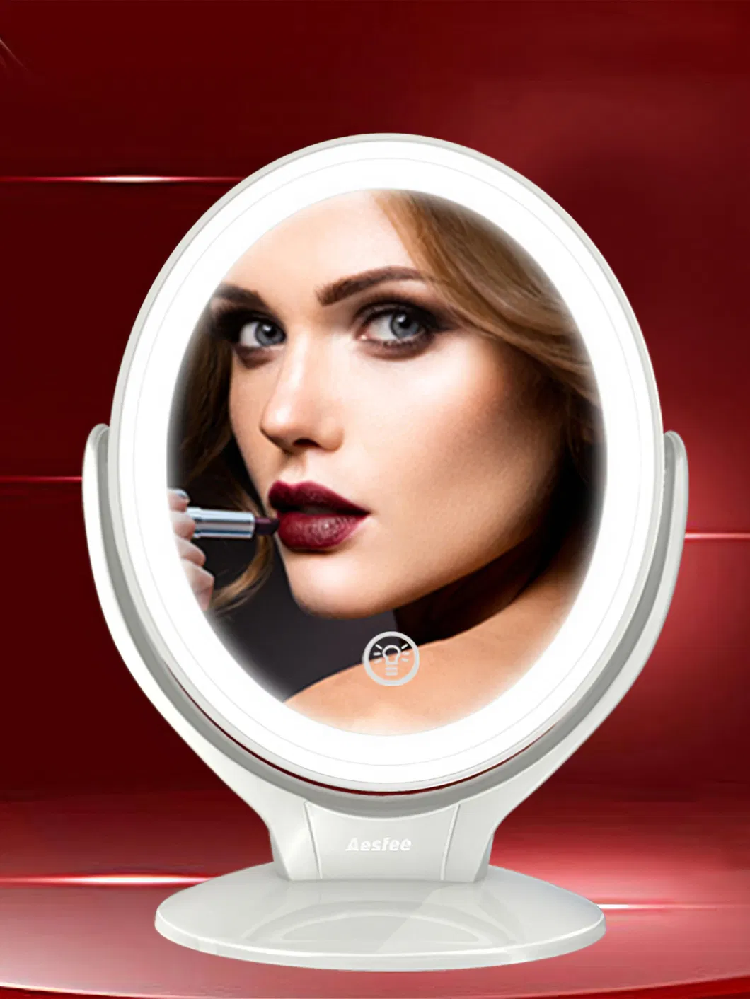 Upgraded 10X Magnifying Lighted Makeup Mirror with Touch Control, Powerful Locking Suction Cup, and 360 Degree Rotating Arm, Magnifying Mirror with Lights