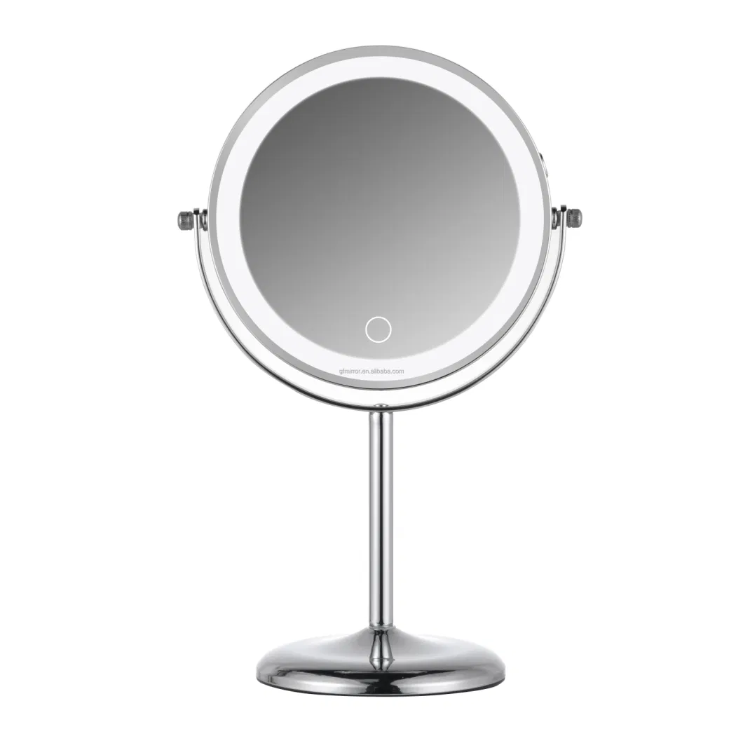 Hot Selling Rechargeable Wireless 7 Inch Double Siedes Vanity Table Mirror