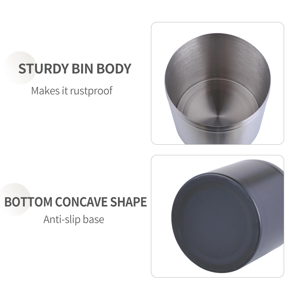 Wholesale Stainless Steel Tabletop Trash Can Wave Cover Swing Lid Dustbin Counter Top Garbage Bin