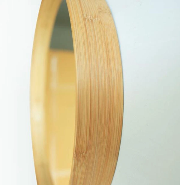 Modern Stylish Round Bathroom Bamboo Wood Mirrors/Circle Vanity Makeup / Shaving Mirror