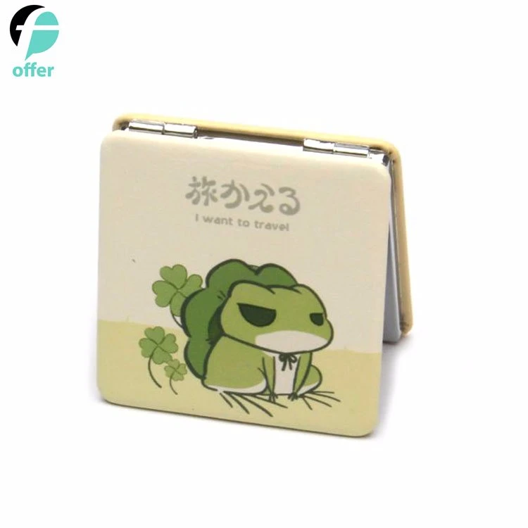 Square Folding Travel Frog Pocket Cosmetics Makeup Etiquette Beauty Hand Mirror