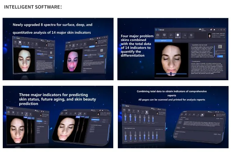 2024 Professional 3D Skin Diagnostics Analyzer Machine Facial Acne Wrinkle Analysis Spot Skin Moisture Detect Device