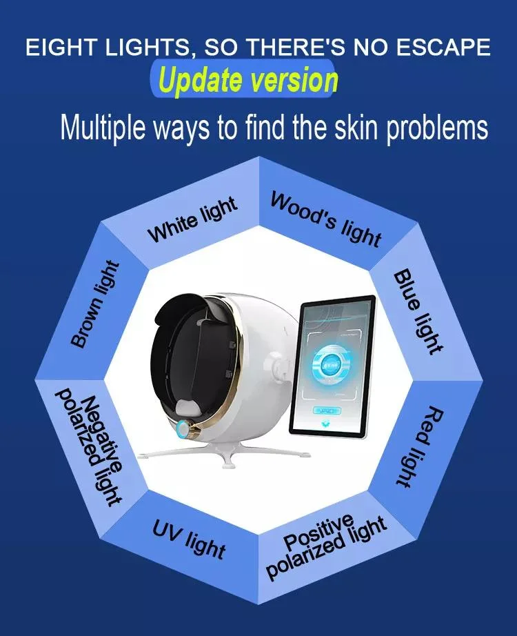 2024 Professional 3D Skin Diagnostics Analyzer Machine Facial Acne Wrinkle Analysis Spot Skin Moisture Detect Device