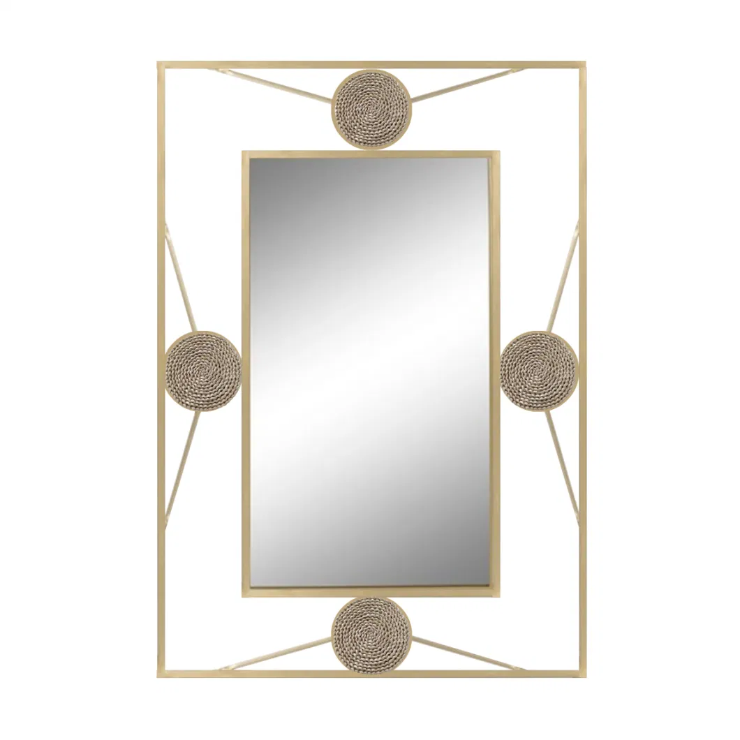 China Products/Suppliers. Home Decor Gold Black Rectangle Round Shape Metal Frame Bathroom Wall Decorative Core Husk Art Mirror