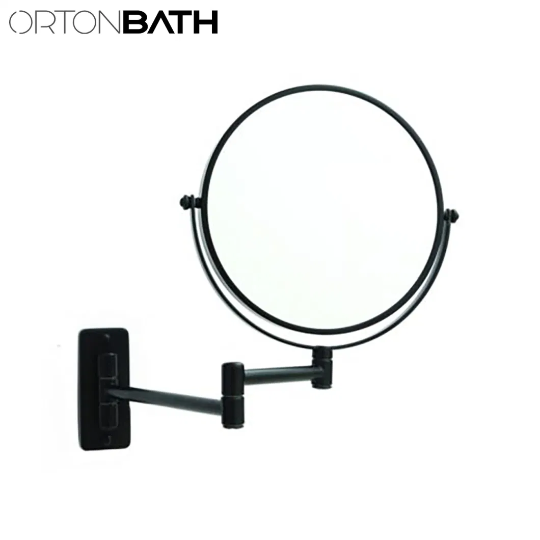 Ortonbath Wall Mounted Lighted Vanity Mirror with 3 Color Dimming Lights, Double Sided 1X/10X Magnifying Cosmetic Mirror, 360&deg; Swivel Extendable Bath Mirror