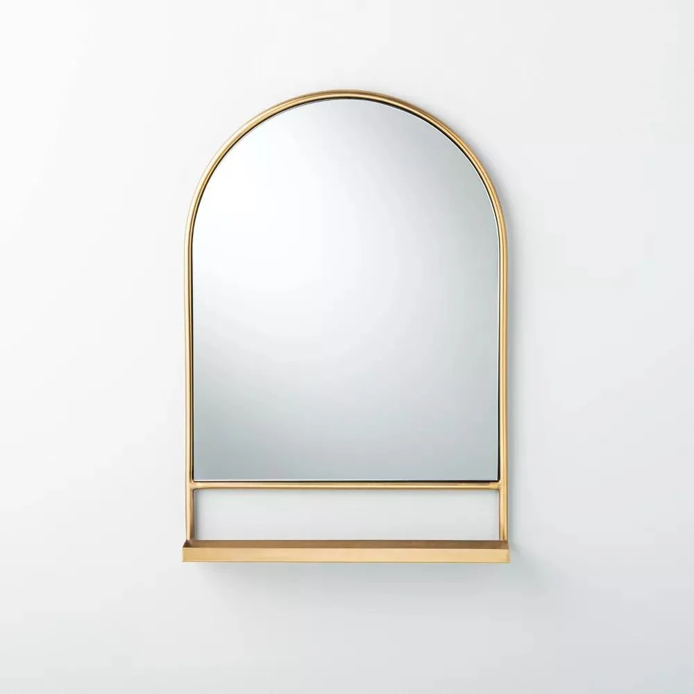 Arched Metal Frame Decorative Mirror