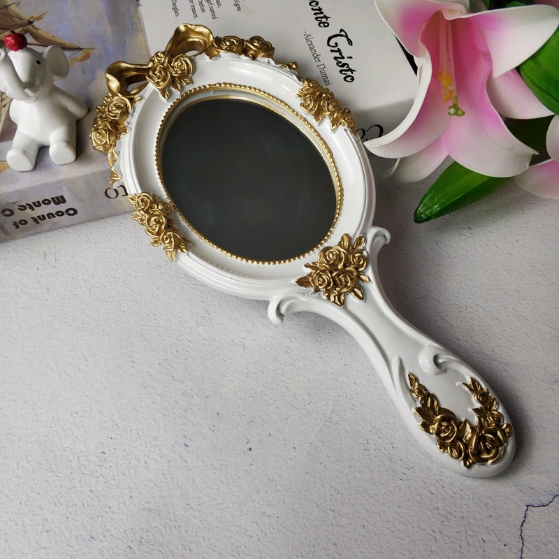 American Makeup Mirror Handle Mirror Retro Court Dressing Table Mirror