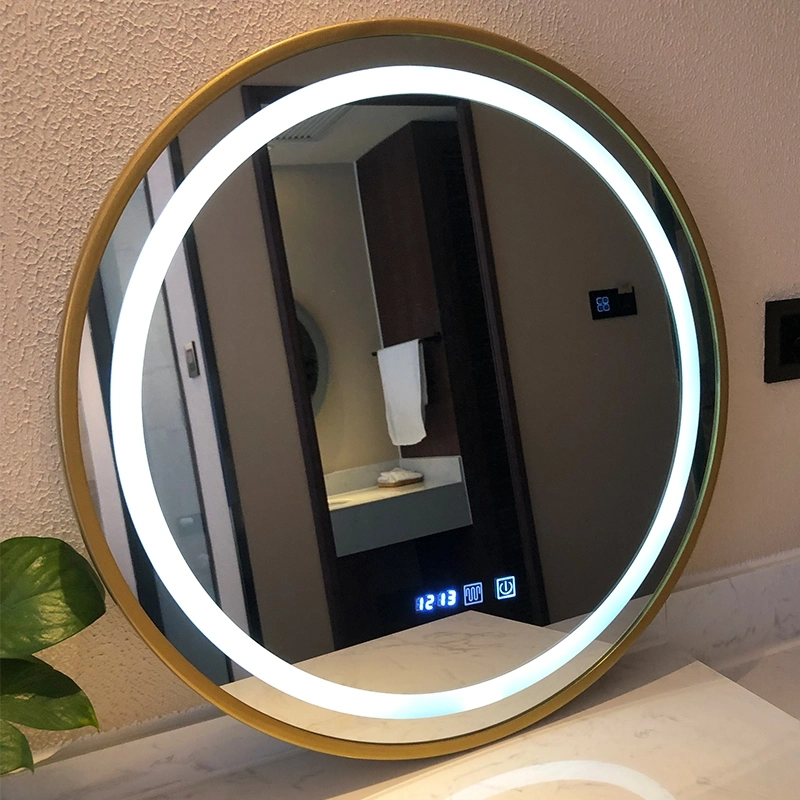 Bathroom Decorative Black Aluminum Frame LED Mirror