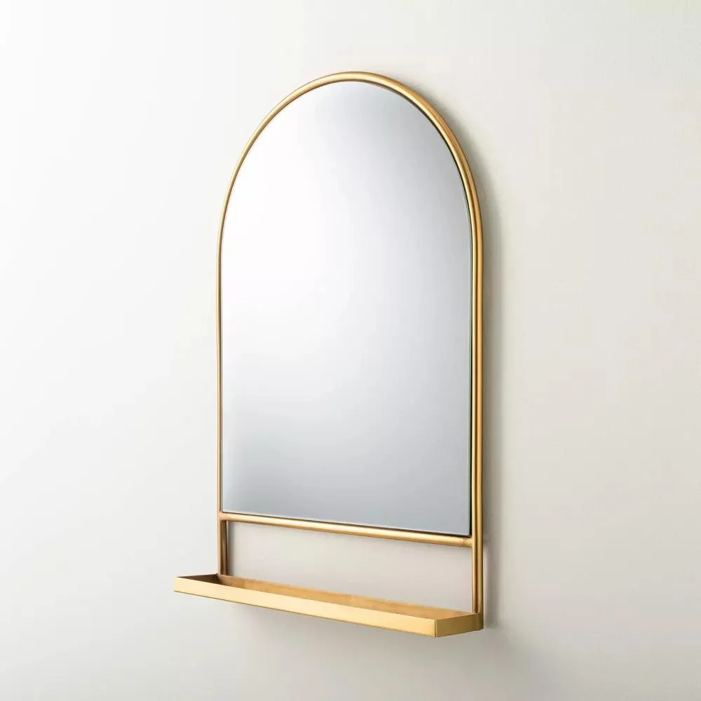 Arched Metal Frame Decorative Mirror