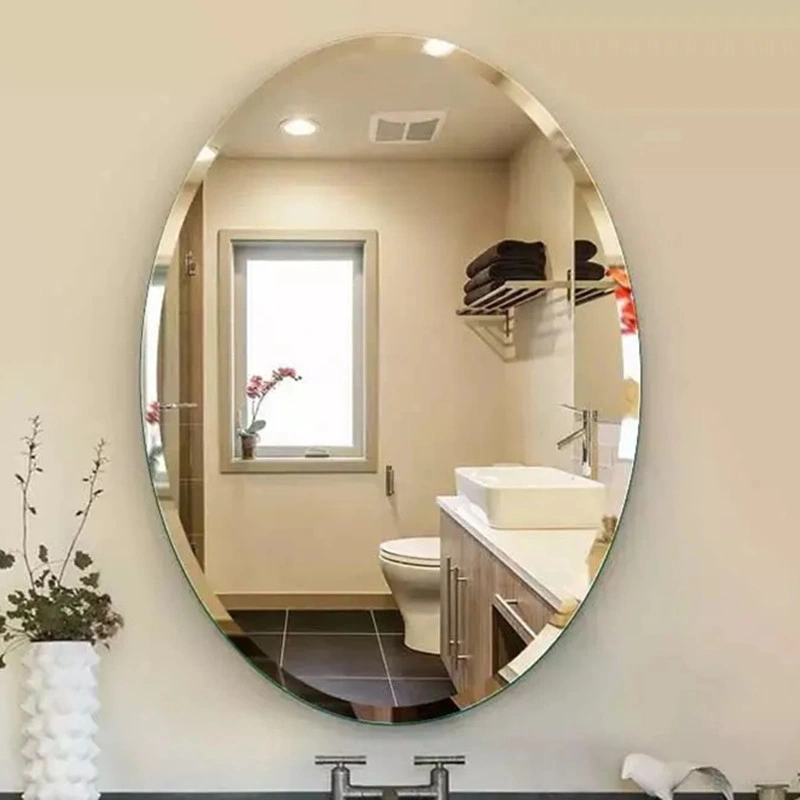 Frameless Hexagon/Oval/Round/Square/Rectangle Plain Beveled Bathroom Mirror