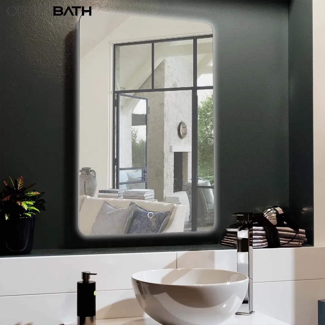 Ortonbath Rectangular Frameless LED Bathroom Vanity Mirror with on/ off Button Dimmable, Memory