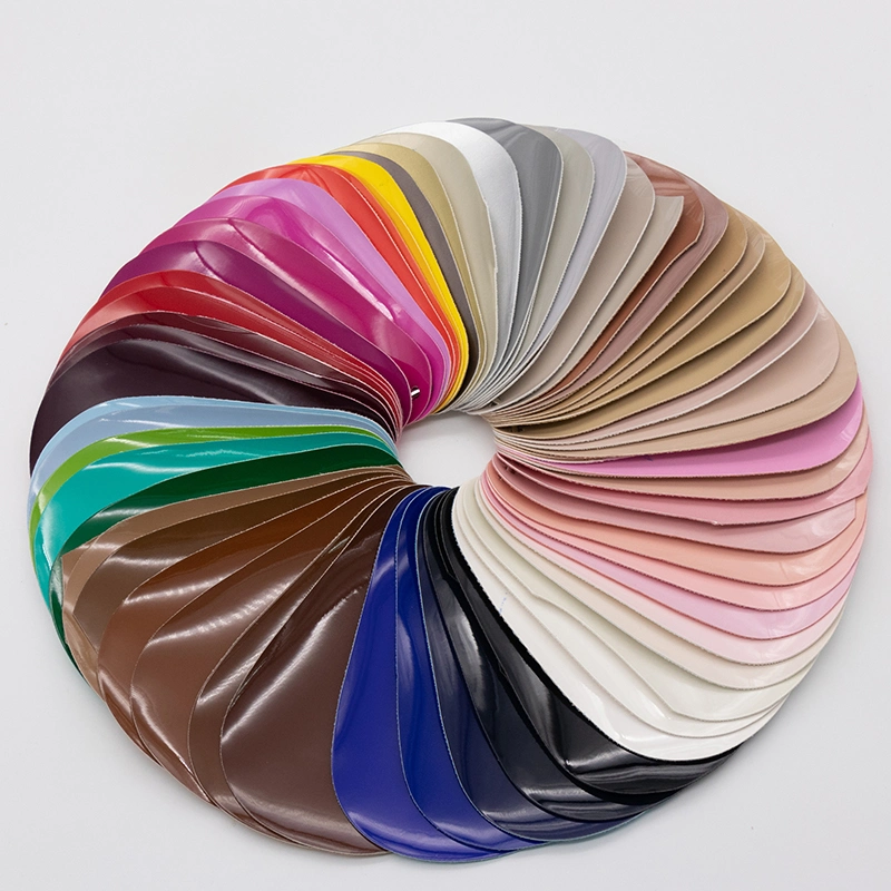 Colorful PVC Artificial Mirror Leather for Shoes Footwear