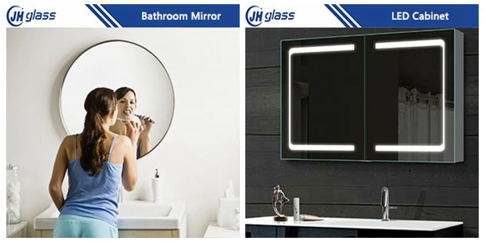 Metal Belt Wall Hanging Luxury Circle Aluminum Framed Backlit LED Bathroom Mirror