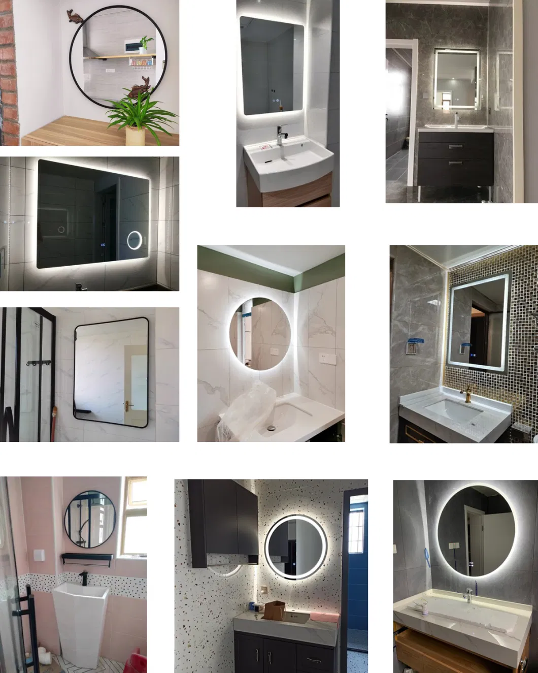 China Wholesale Waterproof Silver Salon Furniture French Luxury LED Bathroom Mirror with Time Display