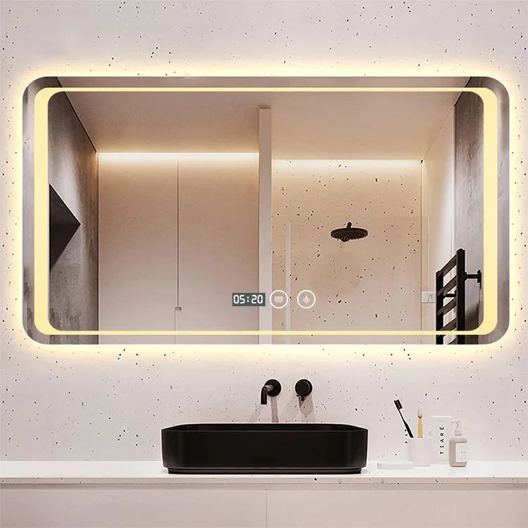 LED Bathroom Mirror for Vanity, Wall Mounted Lighted Mirror, Frameless Bathroom Mirror with Lights Dimmable Anti-Fog Memory Function