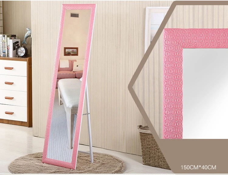 Nordic Style Foldable Bracket Furniture Hotel Wood Full-Length Floor Mirror