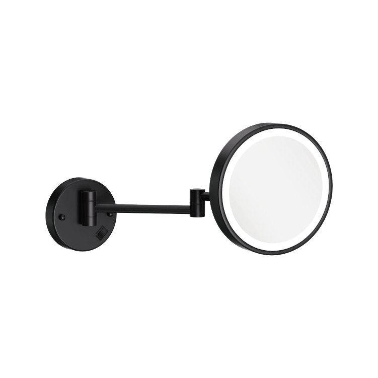 Black Round Make up LED Light Magnifying Mirror