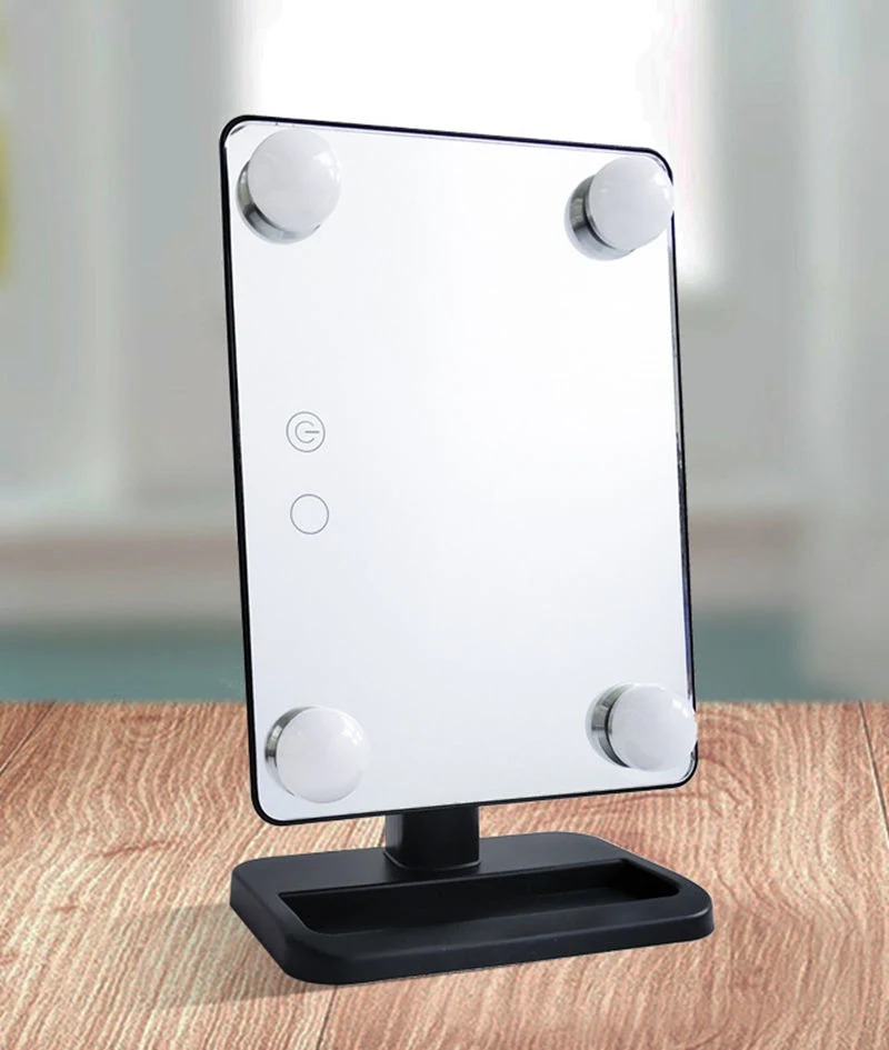 New Square Dimming 360 Rotation Tabletop Cosmetic LED Mirror