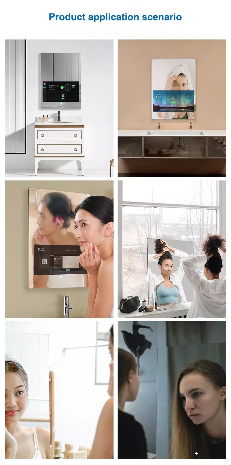 10.1 Inch CE RoHS Capacitive/Resistive/Pcap Touch Screen Wall Mounted LED LCD Display Bathroom/Bath/Makeup/Fitness/Gym/Hotel/Smart Home Smart Magic Glass Mirror