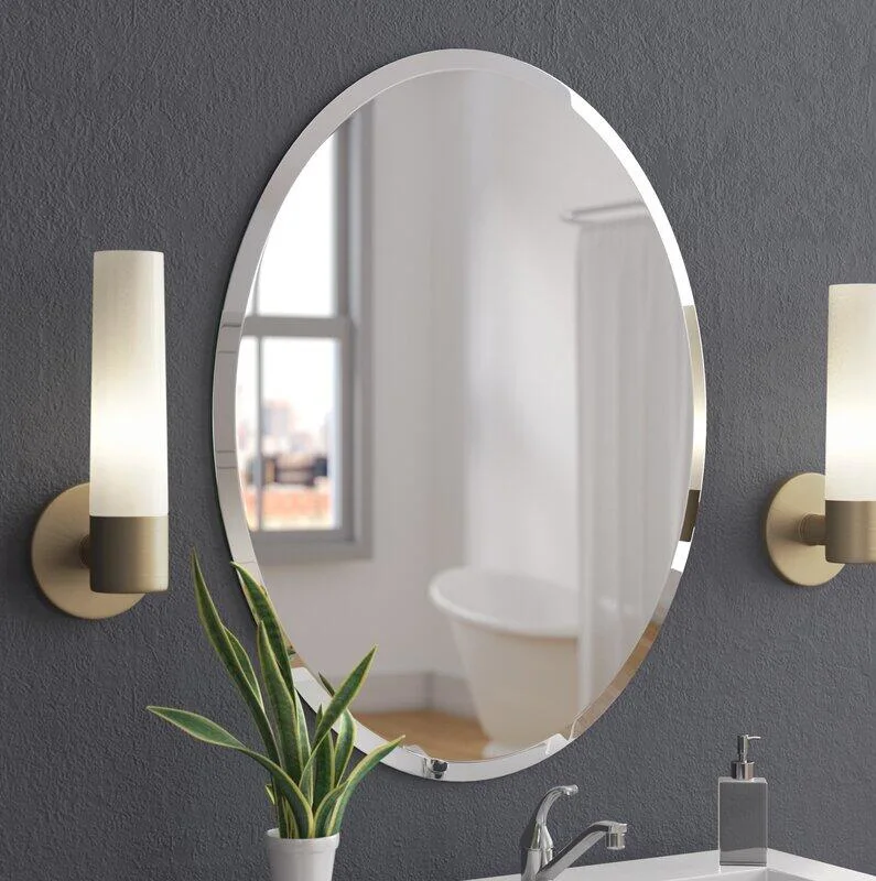 Jinghu Brand Home Decoration Furniture Black Rectangle Metal Frame Mirror Dressing Full Length Standing Floor Mirror with OEM Packaging