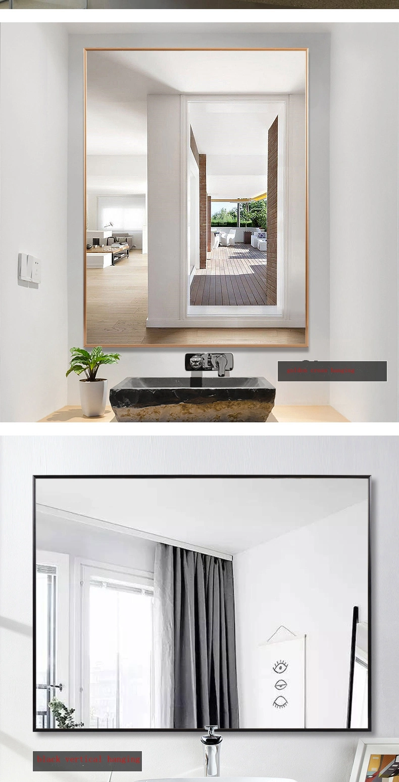 Silver Golden Aluminum Metal Frame Styling LED Bath Room Smart Mirror