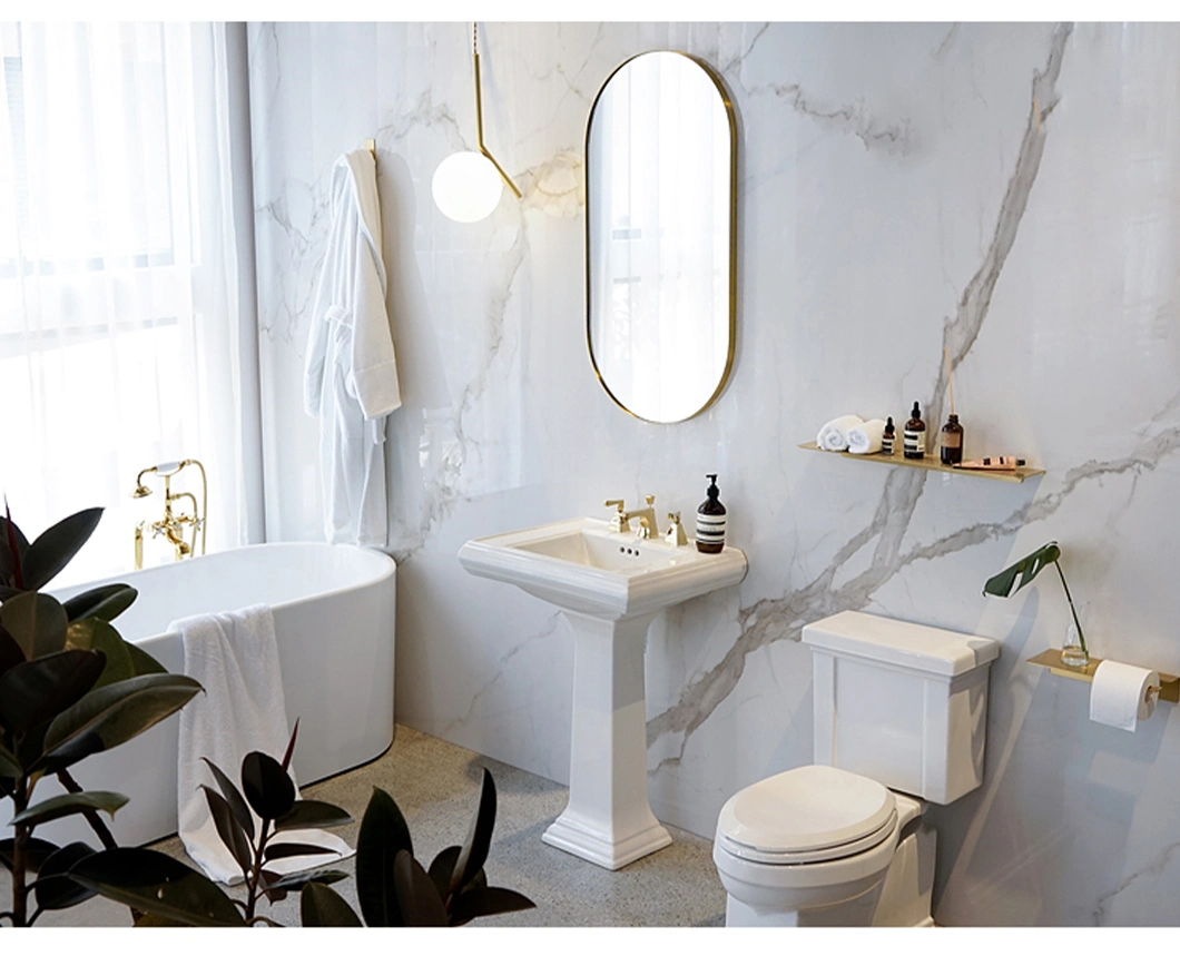 Fashion Wall Mounted Metal Silver Chrome Full Rustic Vanity Long Bathroom Mirror