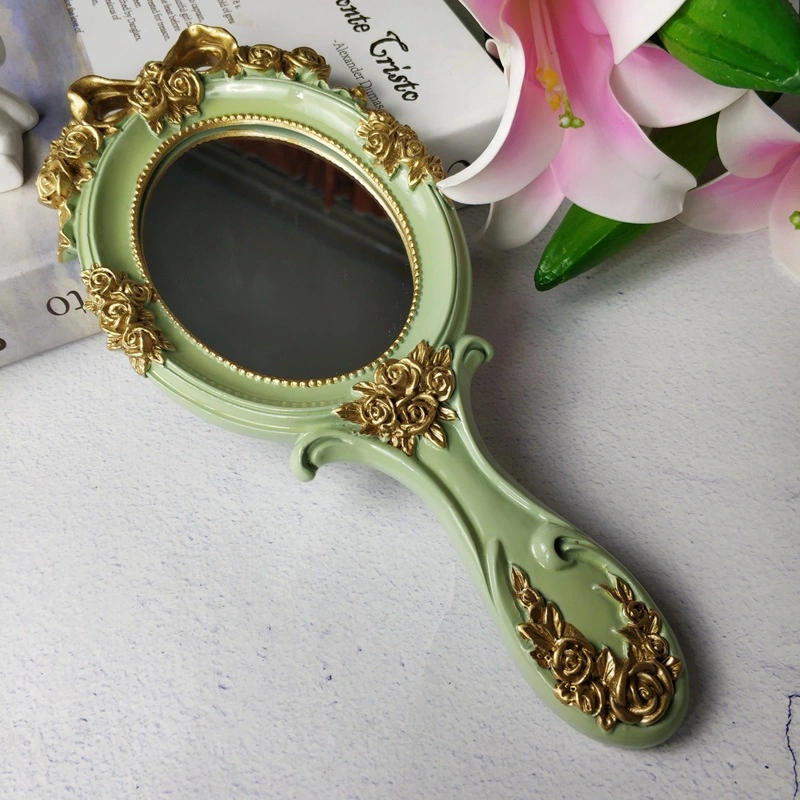 American Makeup Mirror Handle Mirror Retro Court Dressing Table Mirror