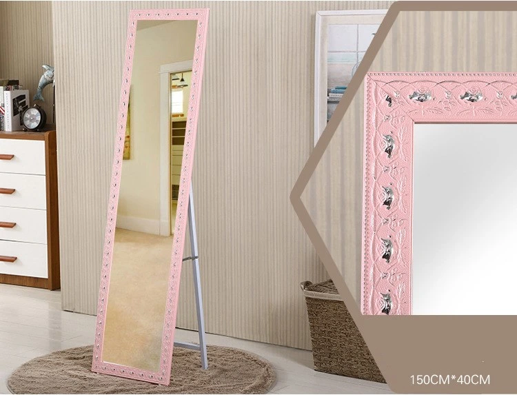 Nordic Style Foldable Bracket Furniture Hotel Wood Full-Length Floor Mirror