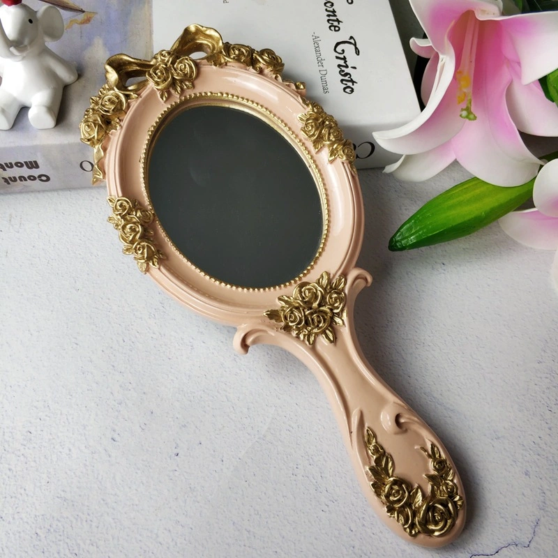 American Makeup Mirror Handle Mirror Retro Court Dressing Table Mirror