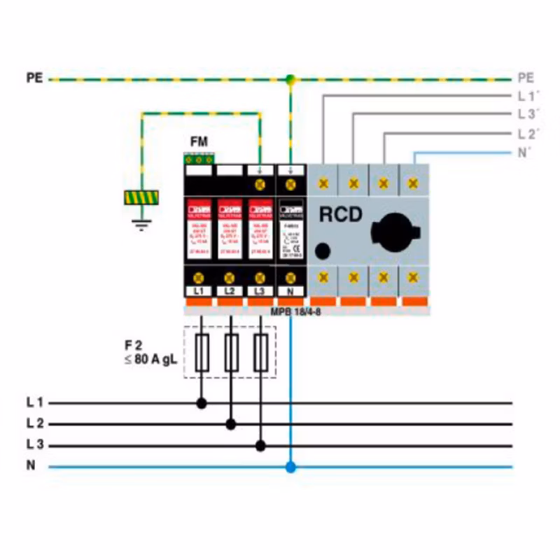 VAL-Ms 230/3+1 FM - Type 2 Surge Arrester 2838199 Circuit SPD Class 2 Surge Protector Module
