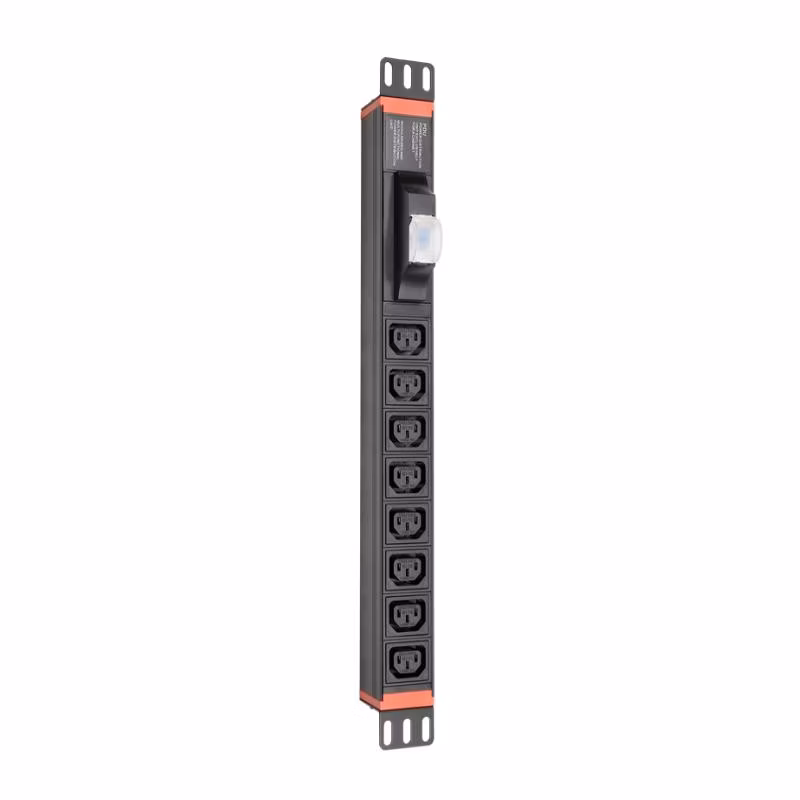 6/8/10/12 Ports IEC PDU with Single Light Surge Protection for Vertical Horizontal Rack