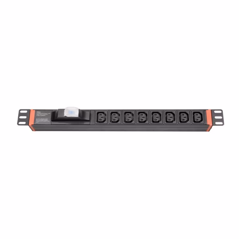 6/8/10/12 Ports IEC PDU with Single Light Surge Protection for Vertical Horizontal Rack