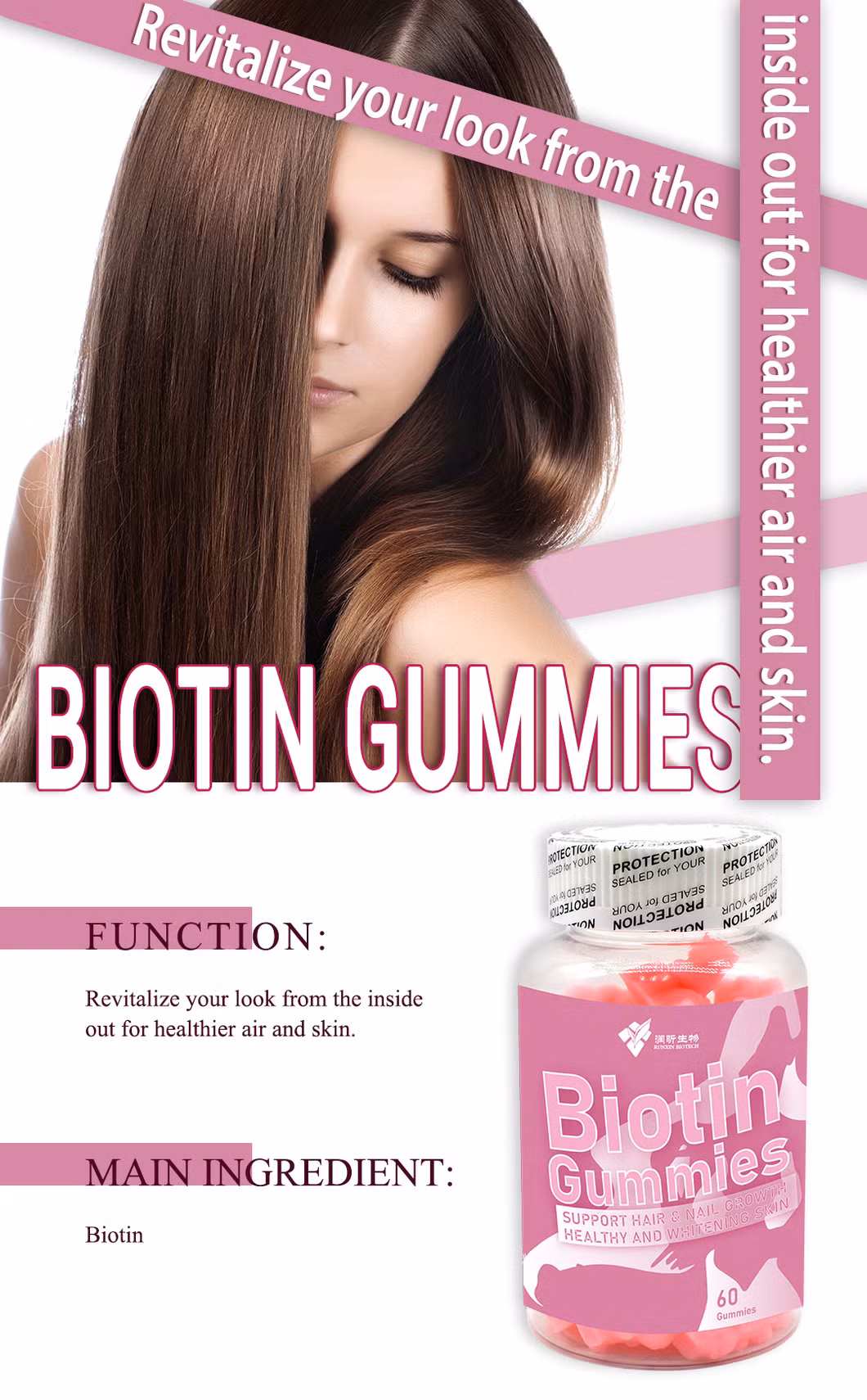 Biotin Collagen Gummies for Hair Skin and Nails Vitamins for Women &amp; Men