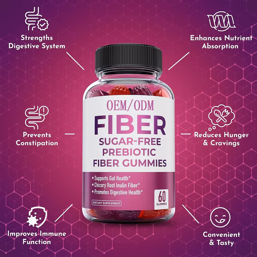 OEM Prebiotic Fiber Gummies for Adults&prime; Digestive Health Support