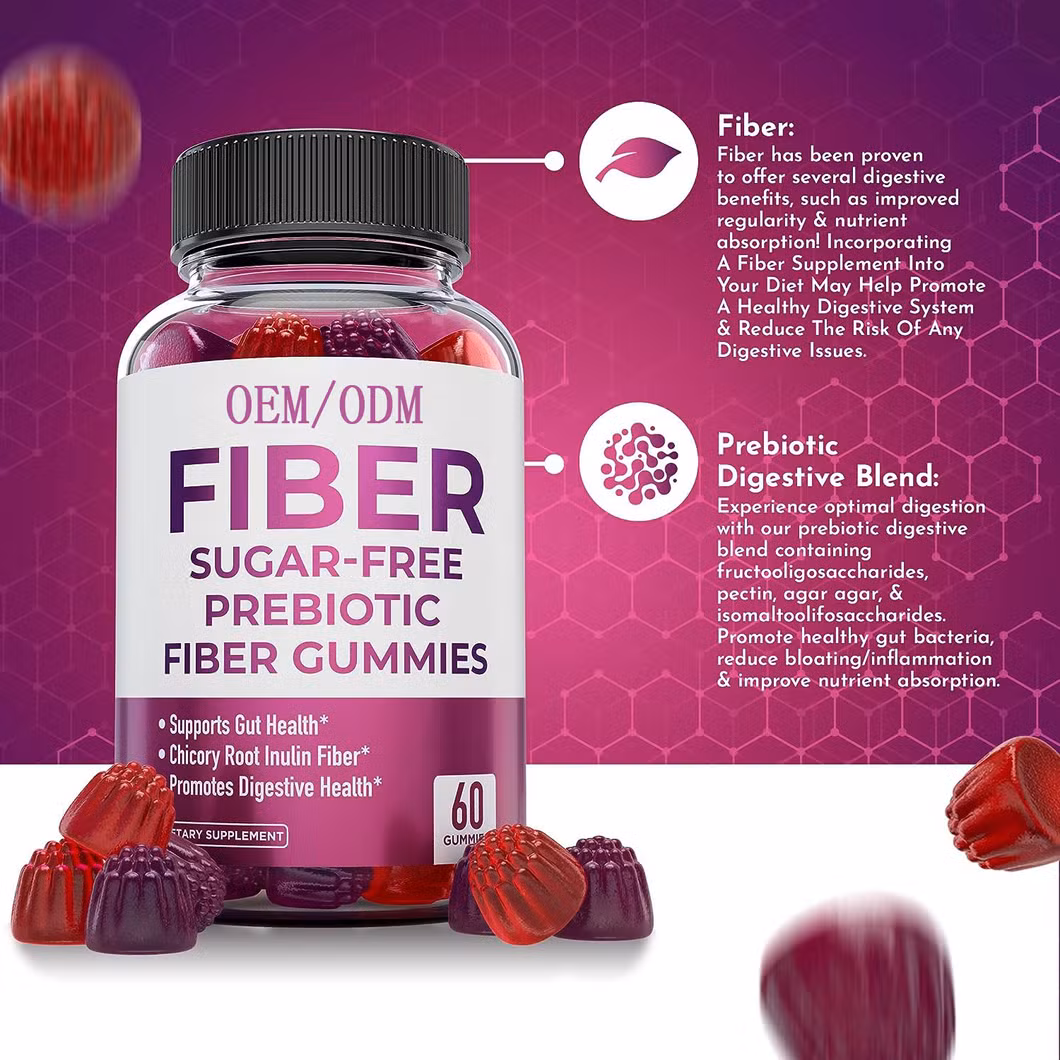 OEM Prebiotic Fiber Gummies for Adults&prime; Digestive Health Support