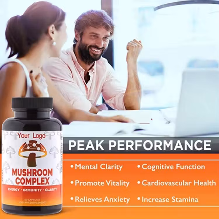 100% Vegan Herbal Supplement Polysaccharide Lions Mane Mushroom Extract Capsules Healthcare Supplement