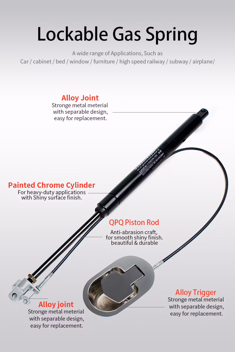 Controllable Gas Spring Strut with U Type Fitting