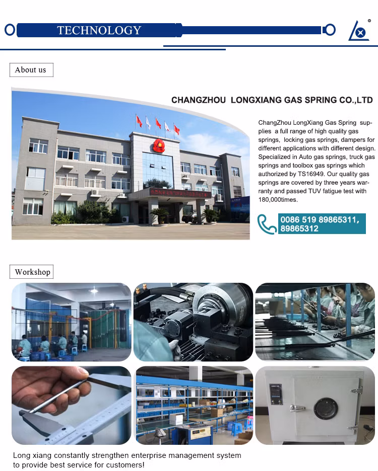 Rigid Controllable Gas Spring Strut with U Type Fitting