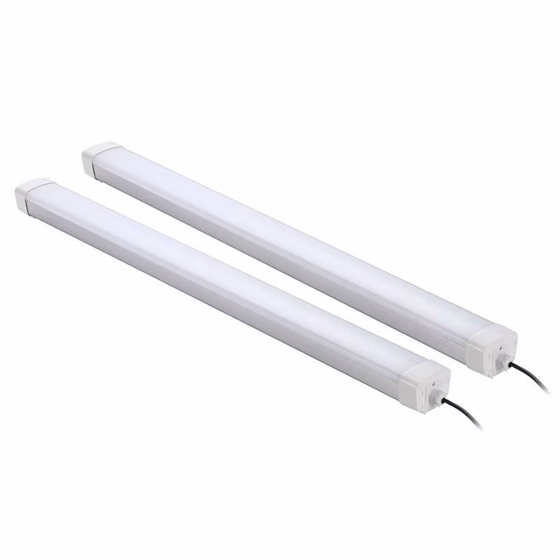 4FT 8FT 150lm/W Waterproof IP66 40W 60W 100W LED Tunnel Lighting Linkable Weather Proof Light Motion Sensor 90min Emergency RGBW LED Tunnel Tri Proof Light