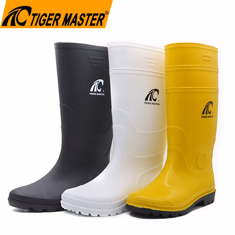 CE Verified Oil Slip Resistant Waterproof Light Weight Garden PVC Rain Boots for Men