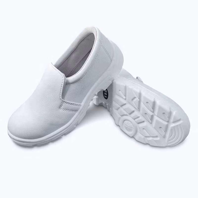 Industrial Steel Toe Cleanroom PU White ESD Safety Shoes for Semi-Conductor Electronics Factory