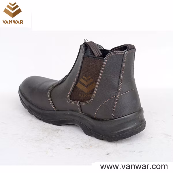 High Quality Top Layer Leather Military Style Working Safety Boots of PU Injection (WWB050)